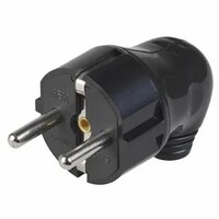 Евровилка угловая черная 16А - Интернет-магазин электротоваров "ЭЛЕКТРО-СНАБ", Екатеринбург