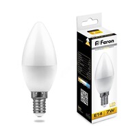 Лампа светодиодная LED 7вт E27 теплый матовая свеча - Интернет-магазин электротоваров "ЭЛЕКТРО-СНАБ", Екатеринбург