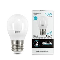 Лампа светодиодная LED 6вт 230в, Е27, дневной, шар Gauss Elementary - Интернет-магазин электротоваров "ЭЛЕКТРО-СНАБ", Екатеринбург