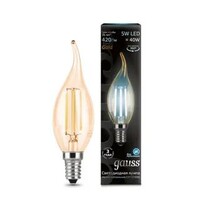 Лампа светодиодная LED 5вт, 230в, Е14, FILAMENT, белый, свеча на ветру Gauss - Интернет-магазин электротоваров "ЭЛЕКТРО-СНАБ", Екатеринбург