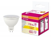 Лампа светодиодная LED 7.5Вт GU5.3 MR16 110° (замена 80Вт) тепло-бел, OSRAM - Интернет-магазин электротоваров "ЭЛЕКТРО-СНАБ", Екатеринбург